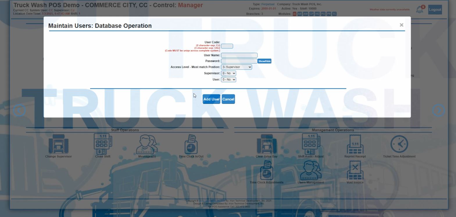 Branch Maintain Users
